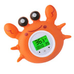 Thermomètre de Bain Bébé Crabe – LED 3 Couleurs, Alarme Sonore, Minuterie, Température Eau & Pièce, Sans BPA | TrioNest™