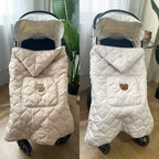 Cape Couverture Bébé à Capuche — Emmaillotage Nouveau-né, Porte-bébé & Poussette | 80x85cm TrioNest™ Poussette 3 en 1
