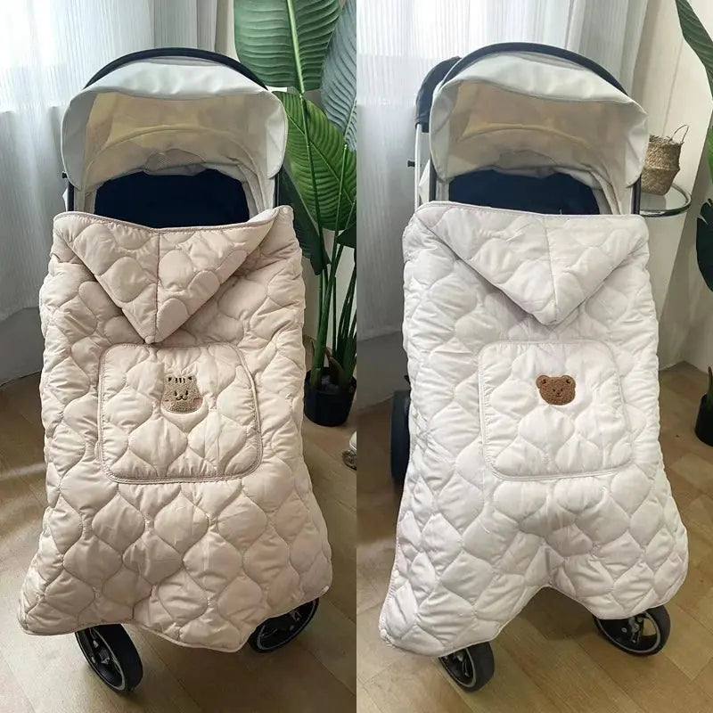 Cape Couverture Bébé à Capuche — Emmaillotage Nouveau-né, Porte-bébé & Poussette | 80x85cm TrioNest™ Poussette 3 en 1