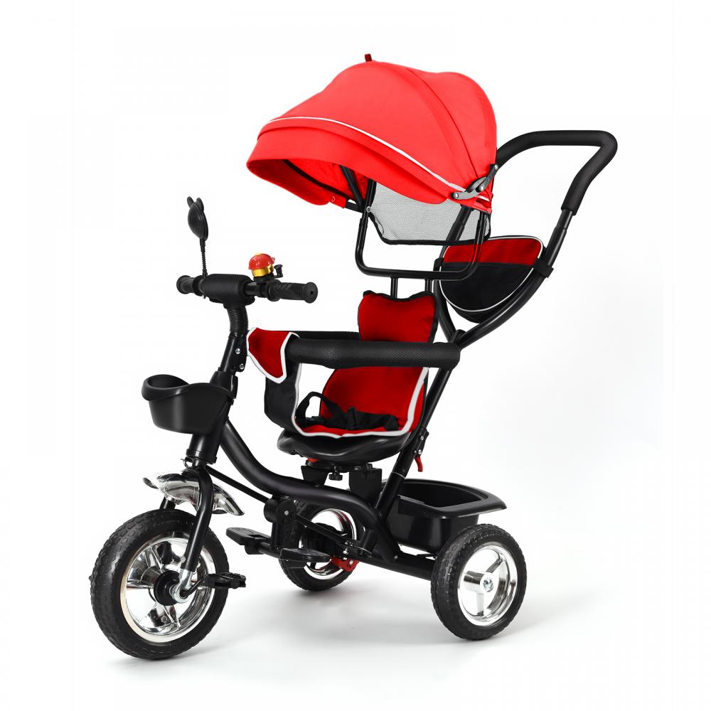 Tricycle Évolutif 4 Modes avec Pare-Soleil – Poignée Réglable, Sonnette, Panier, 1-5 Ans | TrioNest™