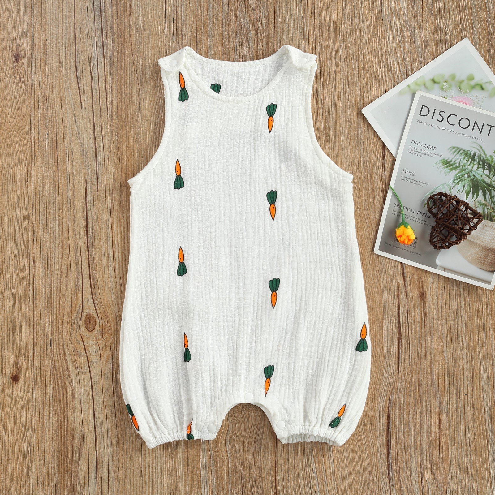 Barboteuse Bébé Sans Manches à Motifs – Coton & Lin, Fermeture Pression, 0-24 Mois, Cadeau Naissance | PrintSnap by TrioNest™ mon adorable bebe