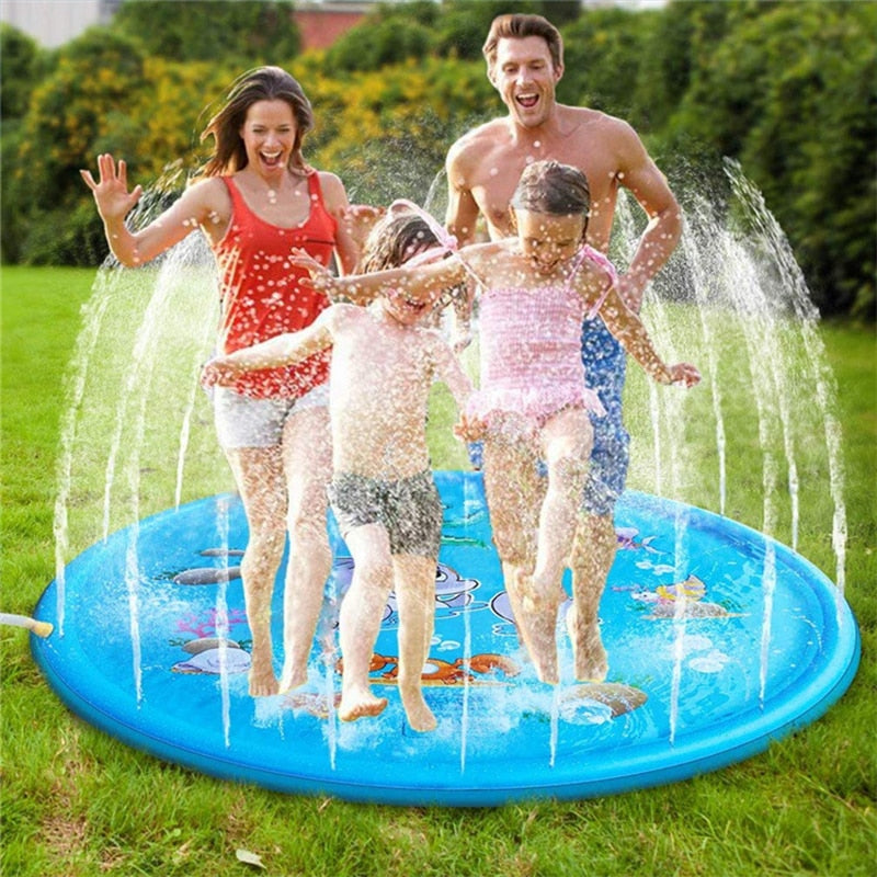 Tapis Jet d’Eau pour Enfants TrioNest™ | 170 cm | Motifs Animaux | Jeu d’Été Extérieur