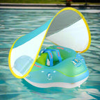 Bouée Gonflable à Ombrelle Anti-UV pour Bébé – 5 Points d'Attache, Pliable, 3 Mois-6 Ans, Piscine & Mer | Sunsplash by TrioNest™ mon adorable bebe