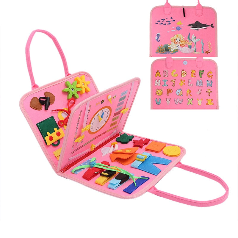 Tableau Sensoriel Montessori TrioNest™ SENSORIA™ | 10 Mini-Jeux, Motricité Fine, Anti-Stress | 6 Mois - 8 Ans | 9 Modèles