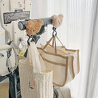 Kinderwagenhaken Baby, niedlicher Plüschtier-Teddybär, robuste Universalhalterung und Gurt, Kinderwagen-Accessoires für Mama