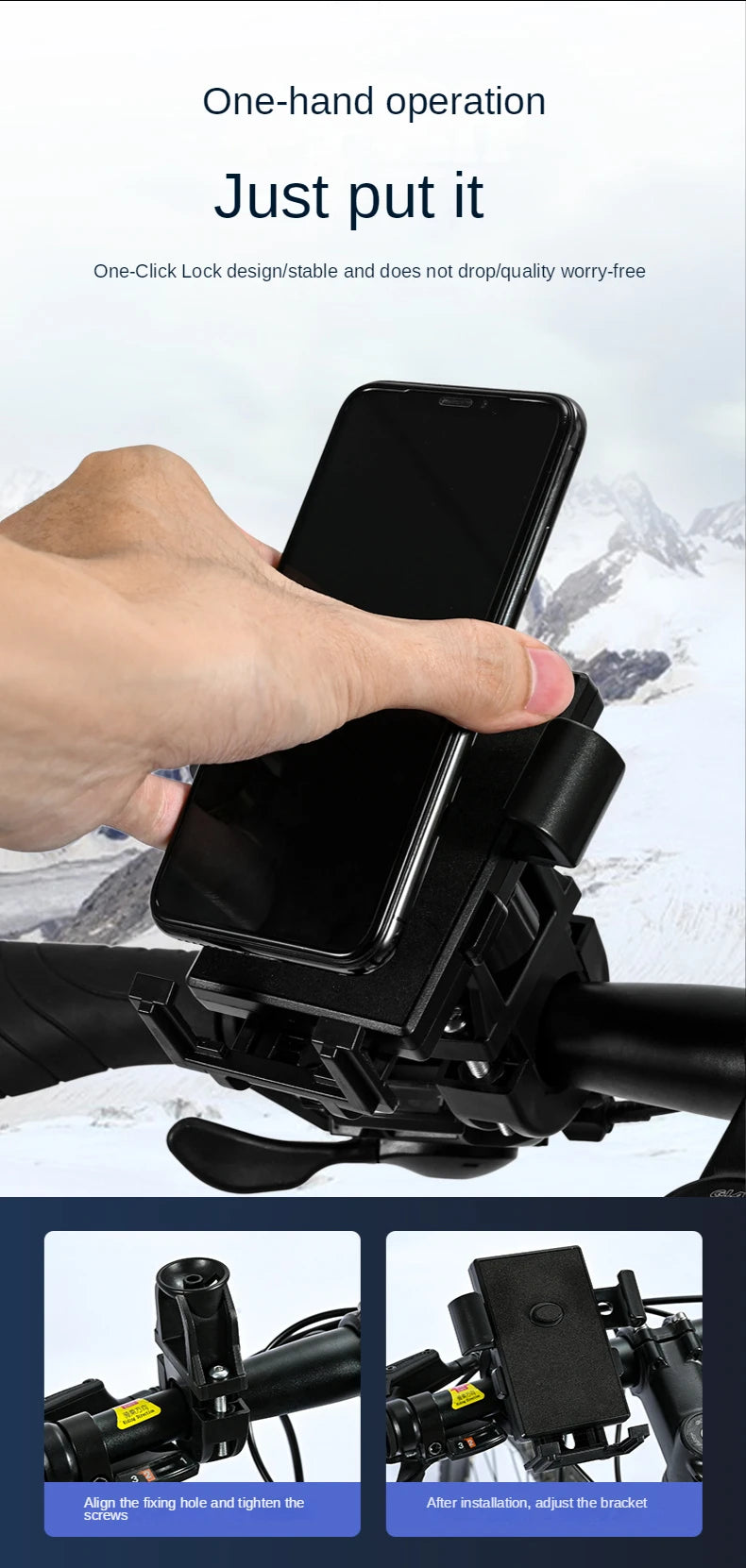 Support Téléphone Poussette Rotation 360° – Pince Universelle Vélo, Fauteuil Roulant & Scooter | TrioNest™