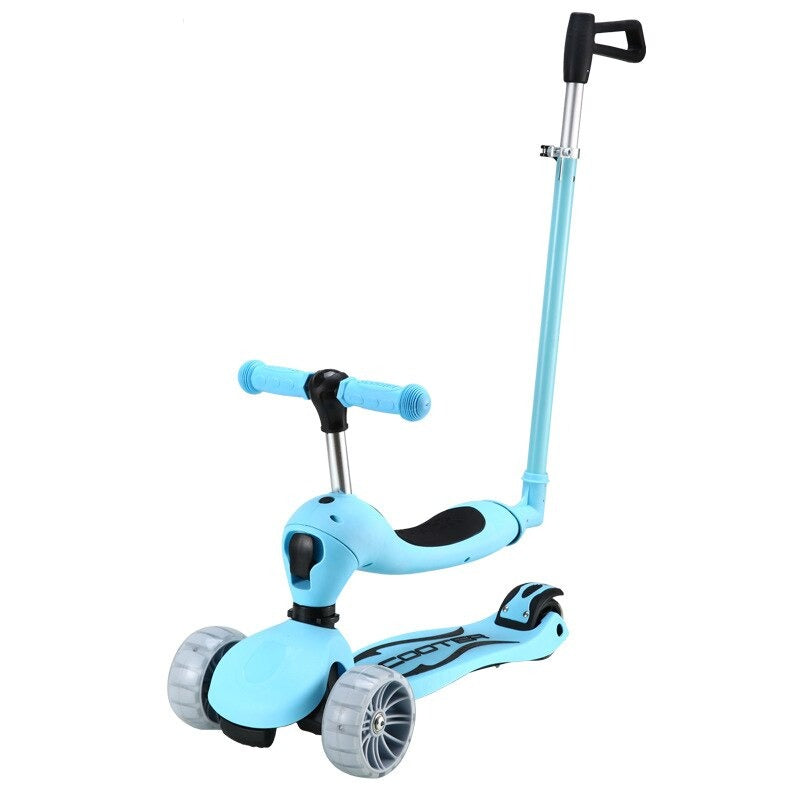 Trottinette Scooter Pliable 3 en 1 Enfants – Siège, Roues LED, Réglable 18 Mois-6 Ans, 50 kg | TrioNest™