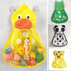 Sac de Rangement Jouets de Bain – Filet Maille, Ventouses, Séchage Rapide, Coton Ventilé, Anti-Bactéries | BathOrga by TrioNest™