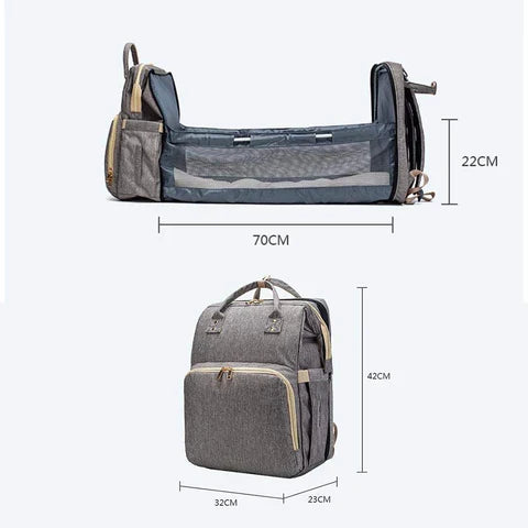 Sac à Langer Bébé NestBag 4 en 1 – Lit Pliant, Table à Langer, Poche Isotherme, Imperméable | TrioNest™