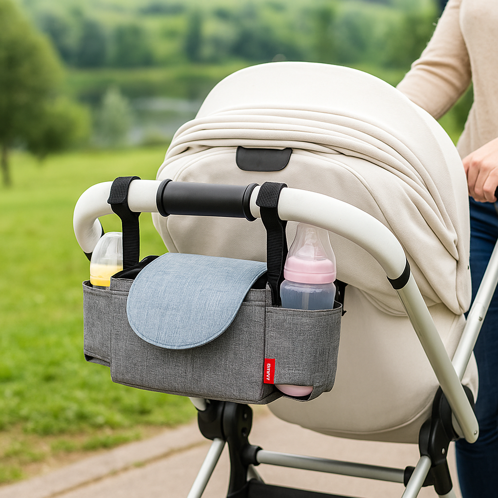 Sac à Langer Compact Anti-Pluie & Anti-Taches | TrioNest™ – Compatible Toutes Poussettes, 4 Coloris
