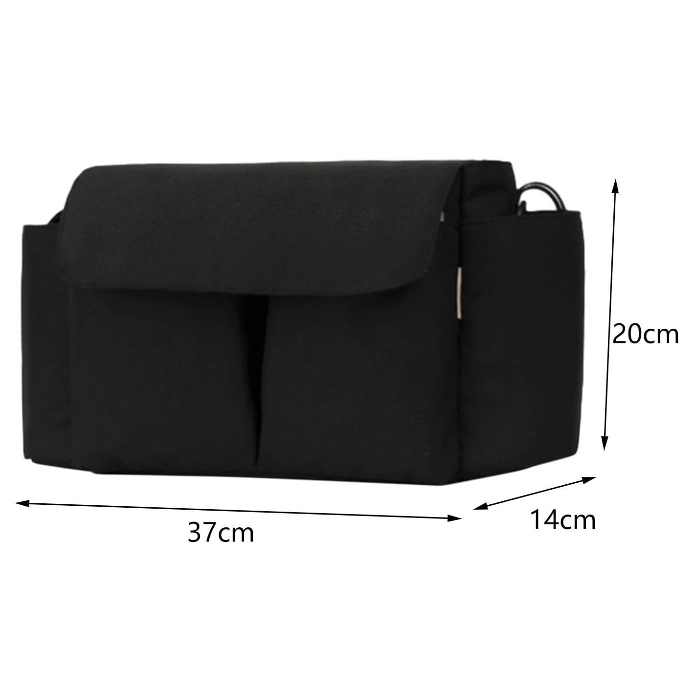 Organisateur de Poussette Universel Noir - Compact & Ultra-Léger - Poche Téléphone Zippée Inclus | TrioNest™ GoGo