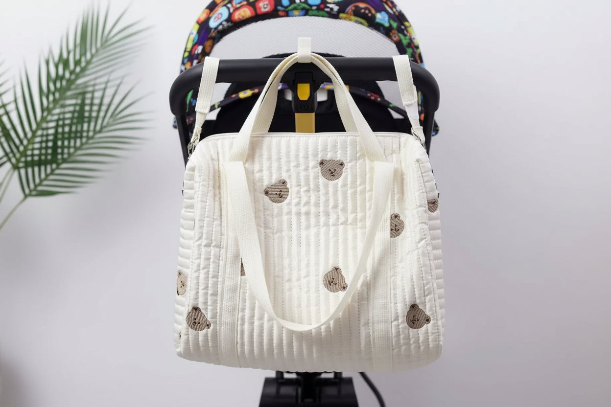Sac à Langer Portable Motifs Originaux | TrioNest™ – Bandoulière Ergonomique, Grand Compartiment, 3 Motifs