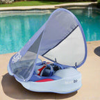Bouée à Ombrelle Bébé Anti-UV – Siège Ergonomique Apprentissage Natation 6 Mois+ | TrioNest™ mon adorable bebe
