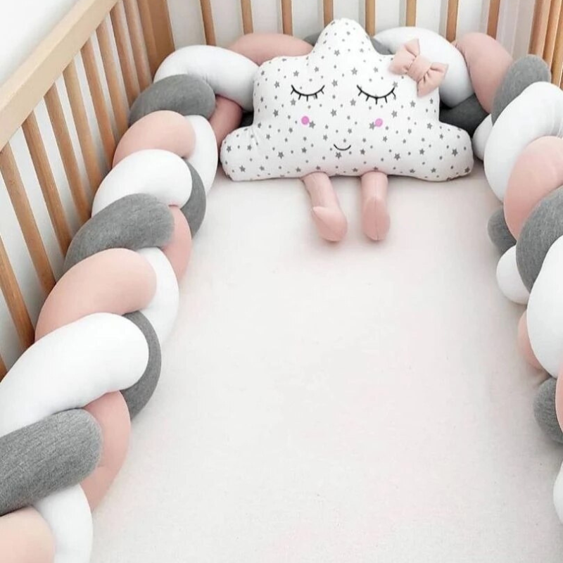 Tour de Lit Tressé Bébé – Protection Barreaux, Doux & Sécurisé, Universel, Déco Chambre | TrioNest™