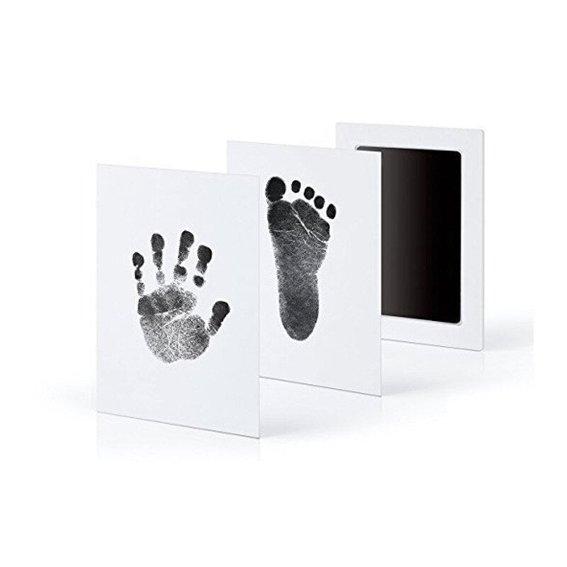 Kit Empreinte Main-Pied Bébé – Sans Contact Encre, 1 Tampon + 2 Cartes, 0-12 Mois | TrioNest™
