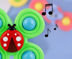 Ventouse Spinner pour Bébé Pack de 3 – Dentition, Jouet Gyroscopique & Bain, Balles Sensorielles, Ventouse Silicone | TrioNest™