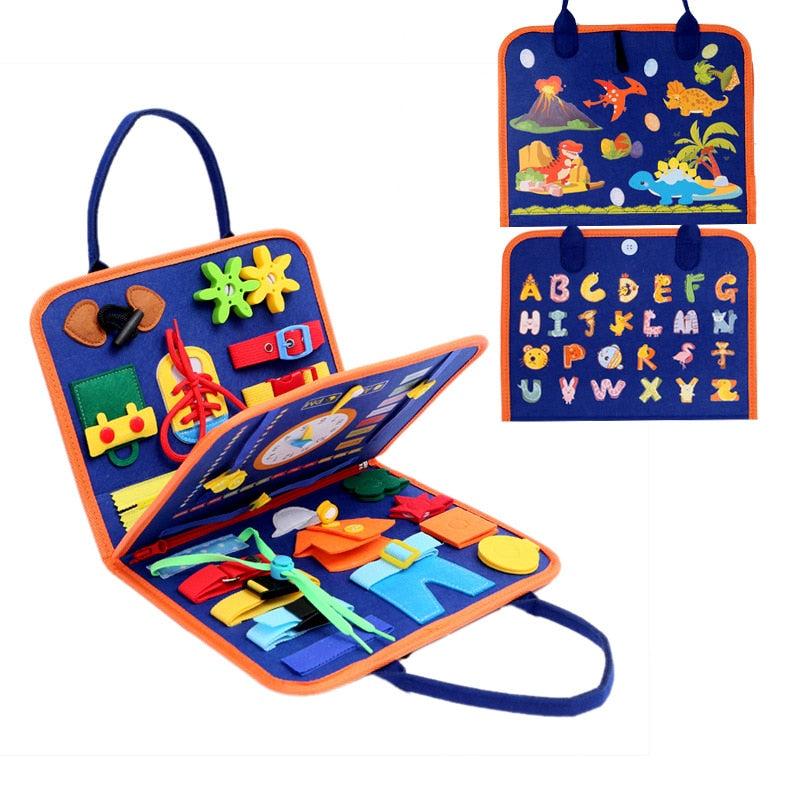 Tableau Sensoriel Montessori TrioNest™ SENSORIA™ | 10 Mini-Jeux, Motricité Fine, Anti-Stress | 6 Mois - 8 Ans | 9 Modèles