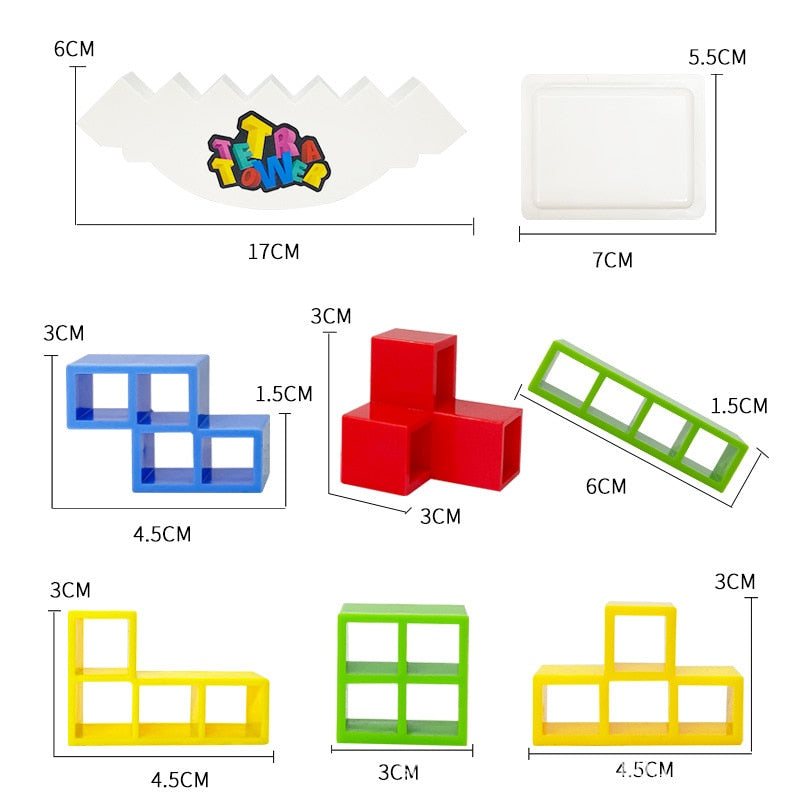 Jouet Puzzle Tour Tetris Enfants – 100% ABS, Équilibre, Motricité Fine, Logique & Travail d'Équipe | TetrisTower by TrioNest™