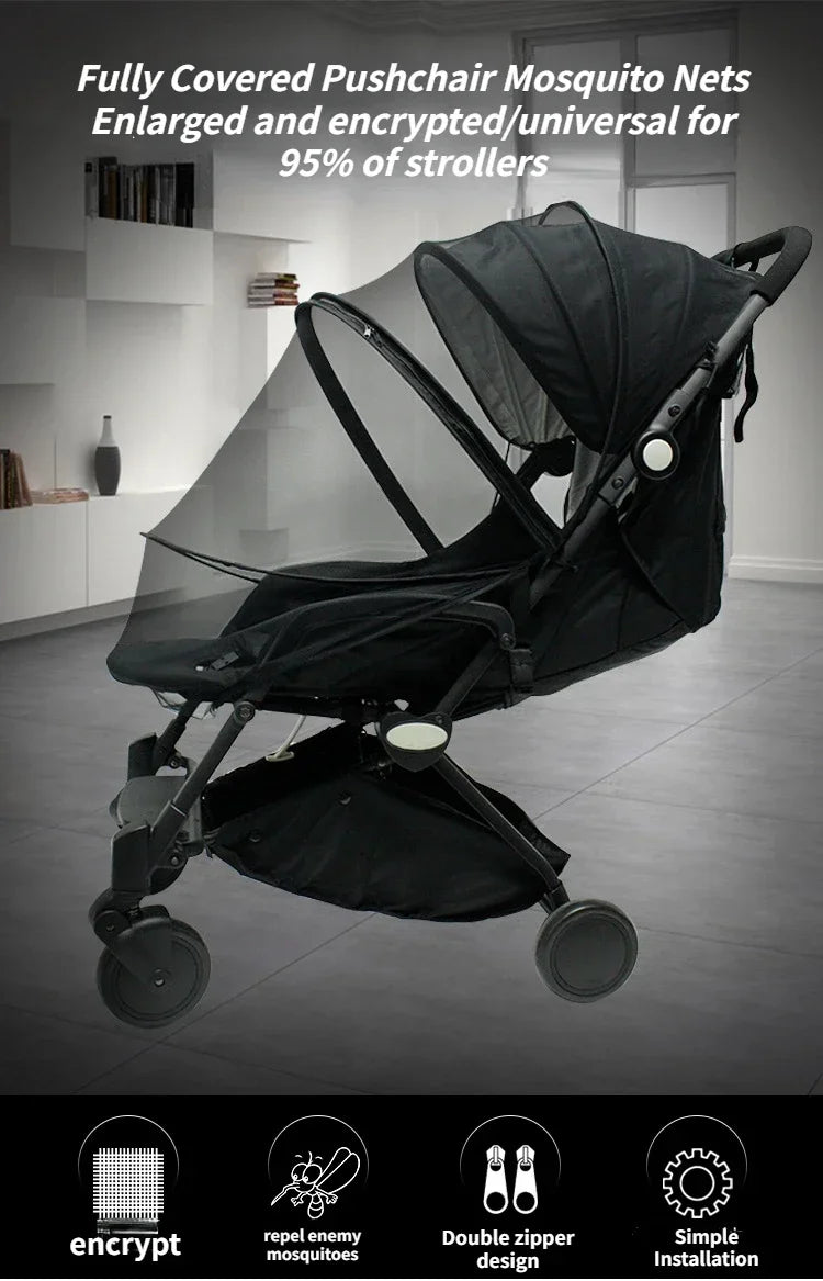 Moustiquaire Universelle Poussette – Protection Intégrale Insectes, Couverture Complète Bébé 0-2 ans | TrioNest™