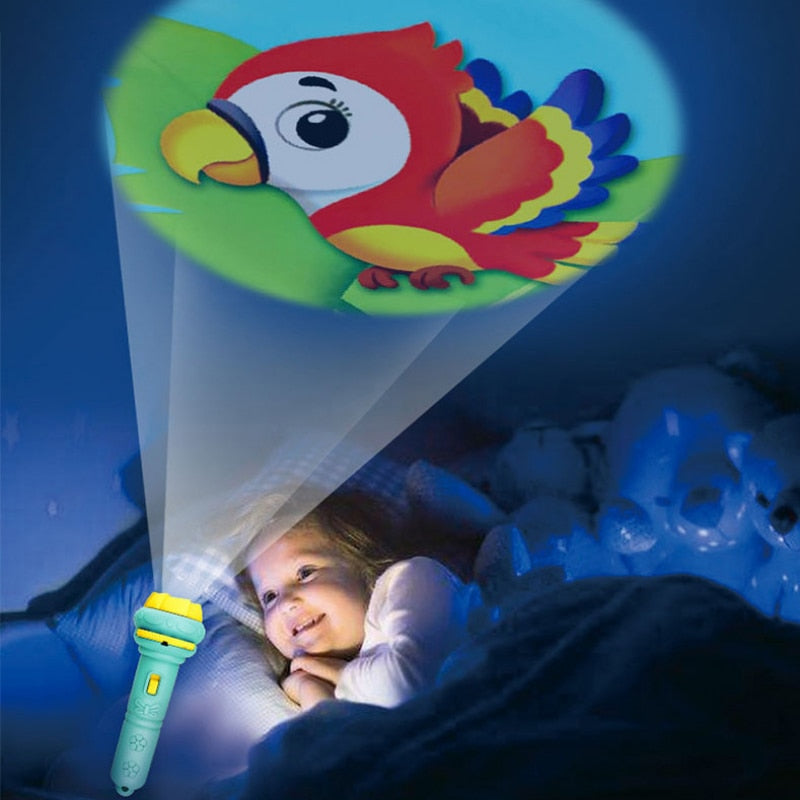 Projecteur Lampe de Poche Enfants – 4 Roues, 32 Images Animaux, Focale Réglable, Économique | TrioNest™