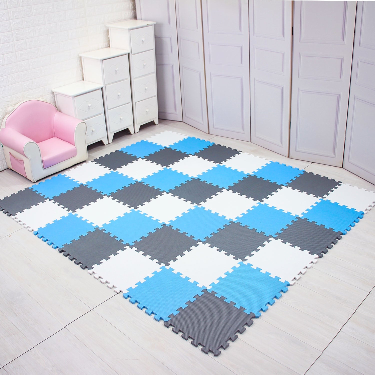 Tapis de Jeu Puzzle Mousse pour Bébé – Haute Densité, Antidérapant, Résistant à l'Eau, Motifs Colorés | PuzzleSoft by TrioNest™