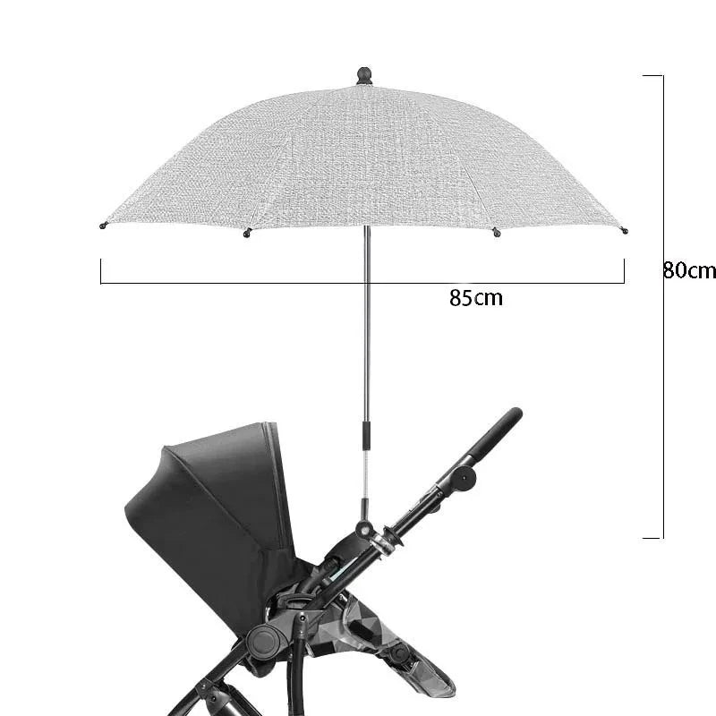 Parapluie Poussette Pliant Universel – Protection UV & Pluie, Rotation 360°, Parasol Bébé | TrioNest™
