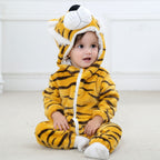 Barboteuse Bébé À Capuche Motifs Animaux – ONE-ZIP Double Curseur, Coton PP, Automne/Hiver/Printemps | AnimalHood by TrioNest™ mon adorable bebe