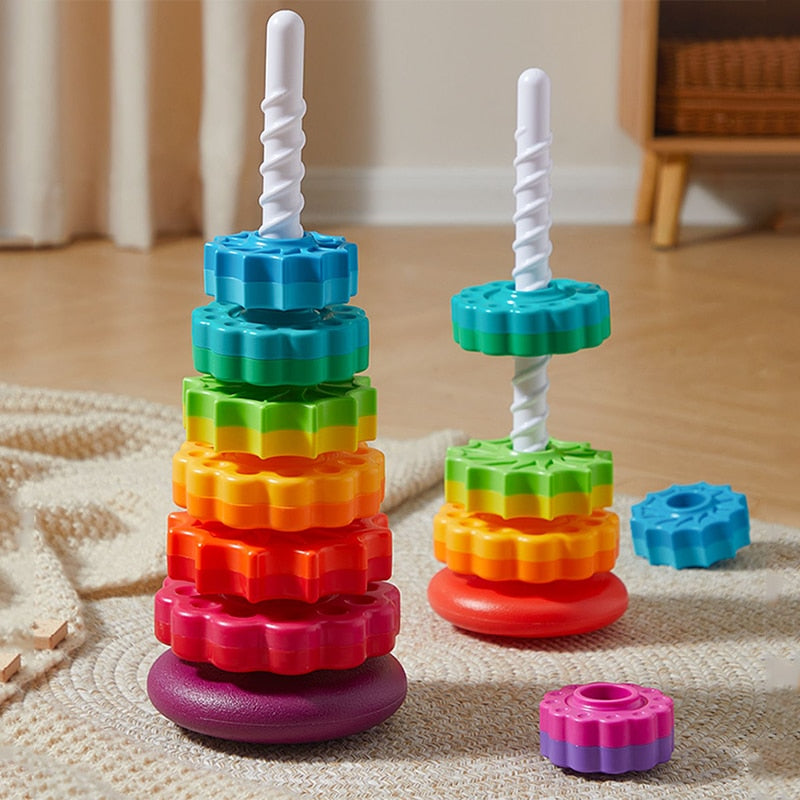 Rainbow Spinning Wheel Stacking Toy