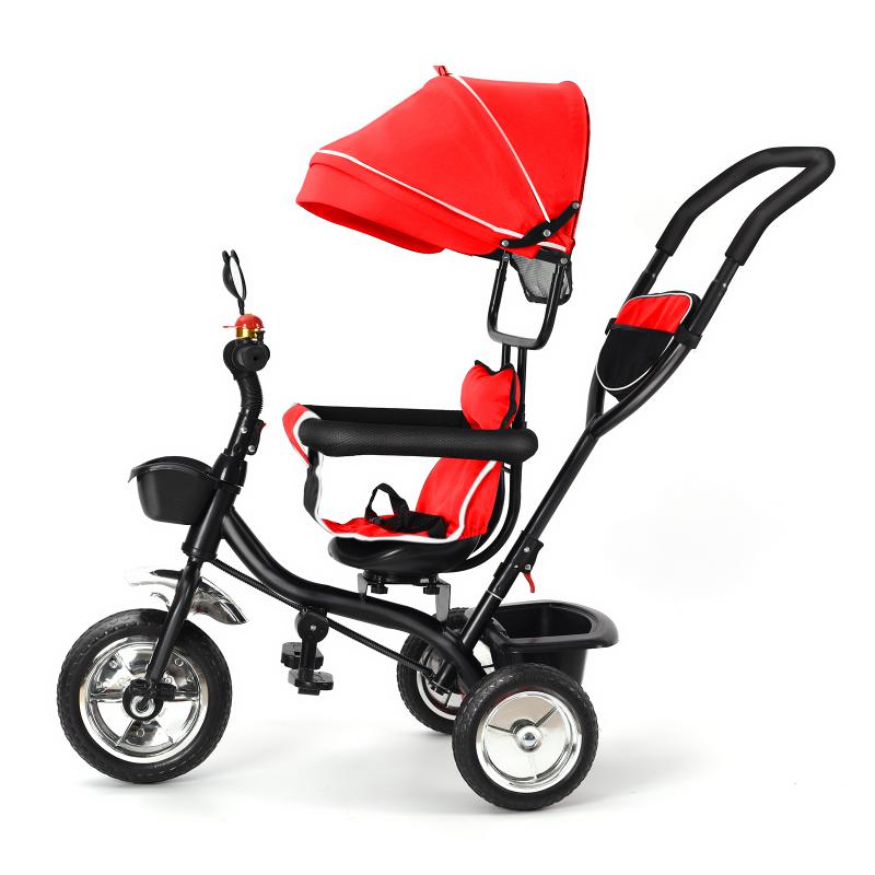 Tricycle Évolutif 4 Modes avec Pare-Soleil – Poignée Réglable, Sonnette, Panier, 1-5 Ans | TrioNest™