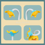 Douchette de Bain Bébé à Motifs d'Animaux – Poignée Ergonomique, Jet Doux, Jouet Bain & Piscine | TrioNest™