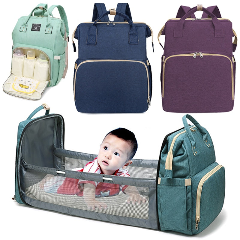 Sac à Langer Bébé NestBag 4 en 1 – Lit Pliant, Table à Langer, Poche Isotherme, Imperméable | TrioNest™