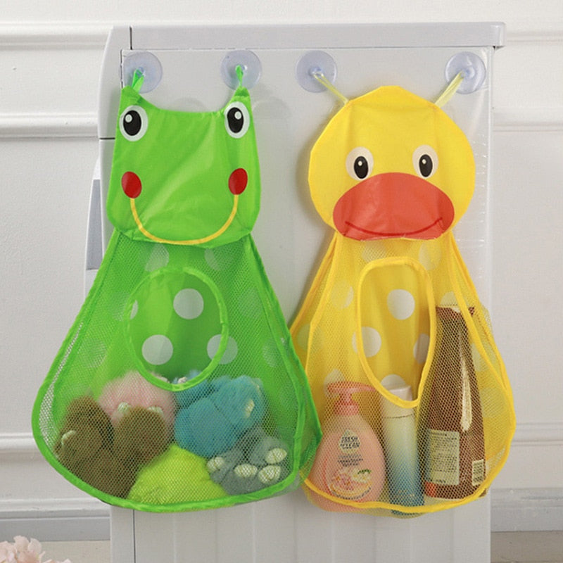 Sac de Rangement Jouets de Bain – Filet Maille, Ventouses, Séchage Rapide, Coton Ventilé, Anti-Bactéries | BathOrga by TrioNest™