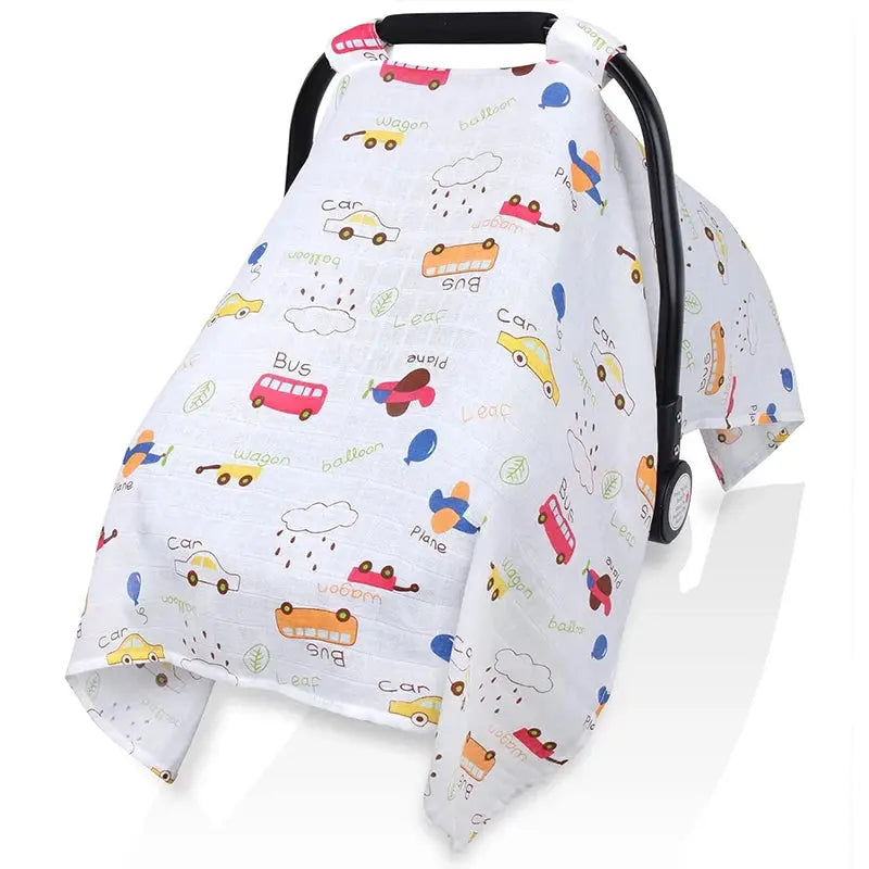 Couverture Pare-Soleil en Mousseline pour Bébé – Housse Poussette & Siège Auto TrioNest™