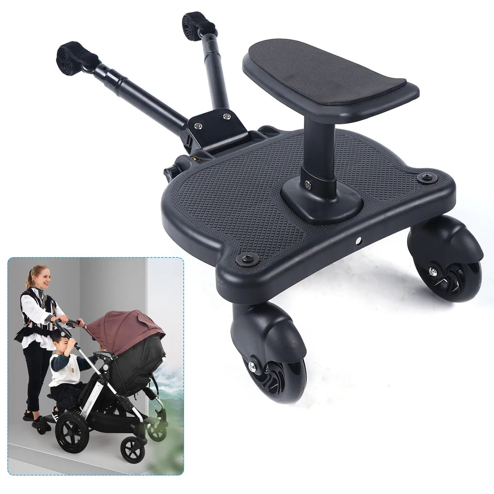 Adaptateur Universel Poussette 2e Enfant – Marchette, Siège & Planche Debout, Jusqu'à 25 kg | TrioNest™