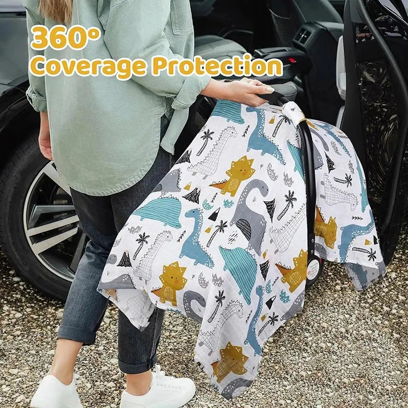 Couverture Pare-Soleil en Mousseline pour Bébé – Housse Poussette & Siège Auto TrioNest™