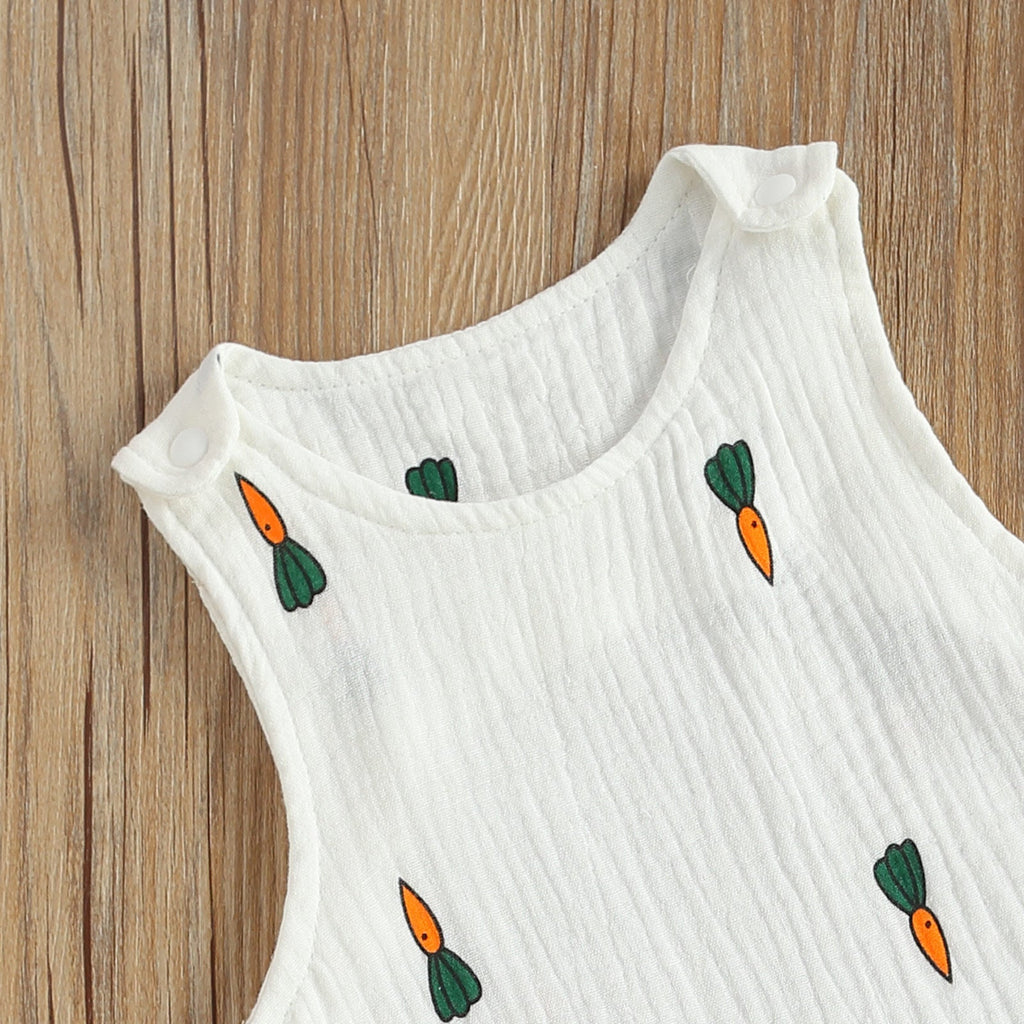Barboteuse Bébé Sans Manches à Motifs – Coton & Lin, Fermeture Pression, 0-24 Mois, Cadeau Naissance | PrintSnap by TrioNest™ mon adorable bebe