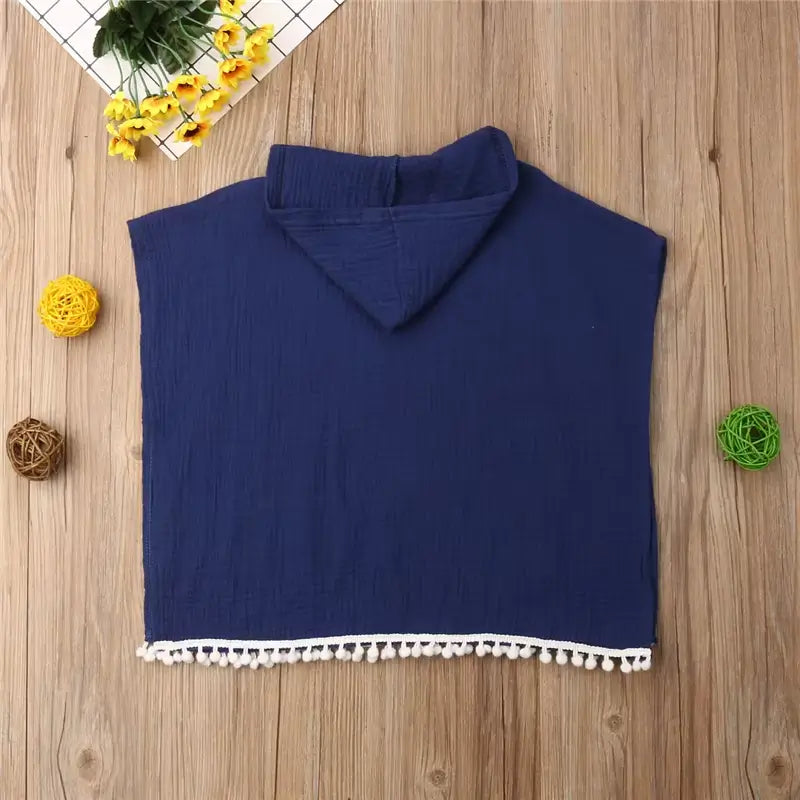Serviette de Plage Enfants à Capuche – Coton & Lin Bio, Séchage Rapide, Anti-Sel, 0-4 Ans | BeachCape by TrioNest™
