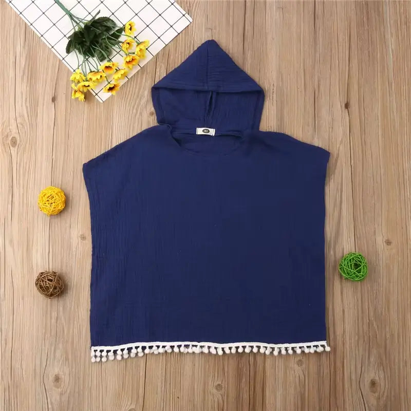 Serviette de Plage Enfants à Capuche – Coton & Lin Bio, Séchage Rapide, Anti-Sel, 0-4 Ans | BeachCape by TrioNest™