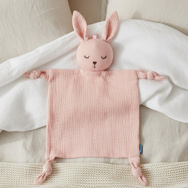 Doudou d'Apaisement Bébé CâlinNest™ – Peluche Motifs Animaux, Coton Bio Doux & Bavoir Intégré 0-12 Mois | TrioNest™