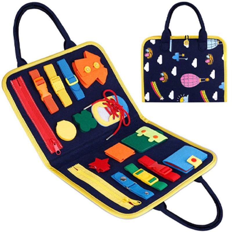 Tableau Sensoriel Montessori TrioNest™ SENSORIA™ | 10 Mini-Jeux, Motricité Fine, Anti-Stress | 6 Mois - 8 Ans | 9 Modèles