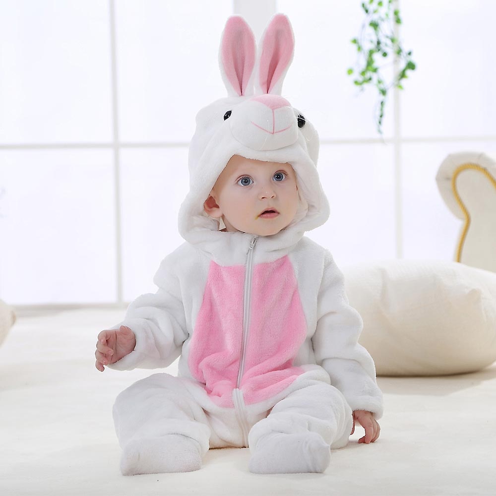 Barboteuse Bébé À Capuche Motifs Animaux – ONE-ZIP Double Curseur, Coton PP, Automne/Hiver/Printemps | AnimalHood by TrioNest™ mon adorable bebe
