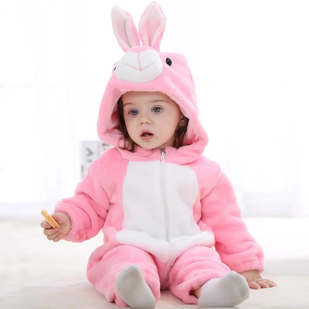 Barboteuse Bébé À Capuche Motifs Animaux – ONE-ZIP Double Curseur, Coton PP, Automne/Hiver/Printemps | AnimalHood by TrioNest™ mon adorable bebe