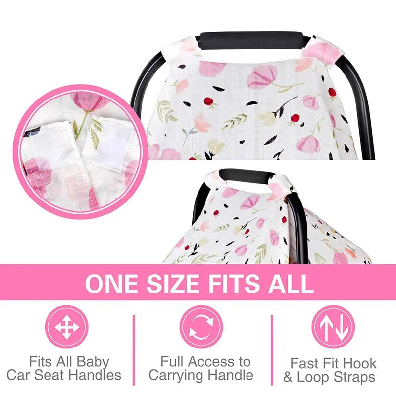Couverture Pare-Soleil en Mousseline pour Bébé – Housse Poussette & Siège Auto TrioNest™