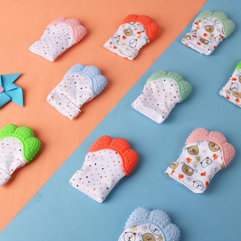 Gants de Dentition pour Bébé – Silicone Sans BPA, Velcro, Lavable Machine | TrioNest™