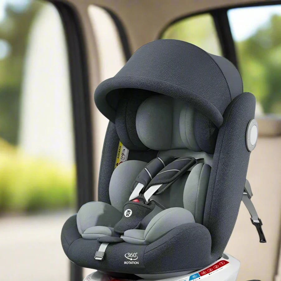 Siège Auto 360° SwiftNest – ISOFIX, Inclinable 165°, 5 Modes, Coussins Lavables, 0-12 Ans | TrioNest™