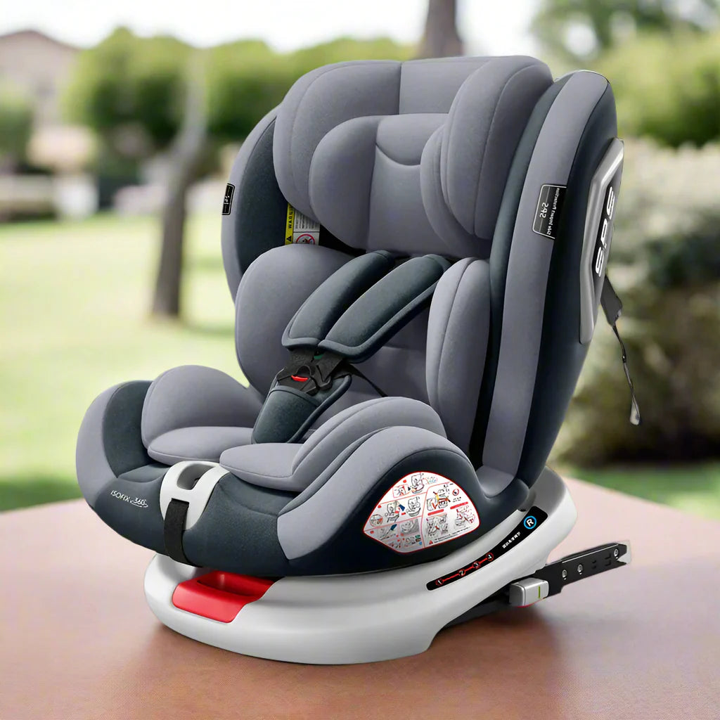 Siège Auto Rotatif 360° SpinSeat – ISOFIX, 0-12 Ans, 36 kg, SPS Chocs Latéraux, Inclinable 170° | TrioNest™