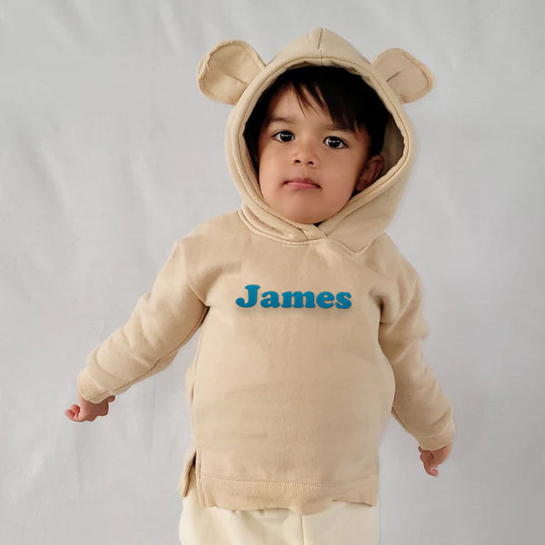 Sweat à Capuche Brodé Personnalisé Enfants KidsCraft – Prénom, Doux, Résistant Lavage | TrioNest™
