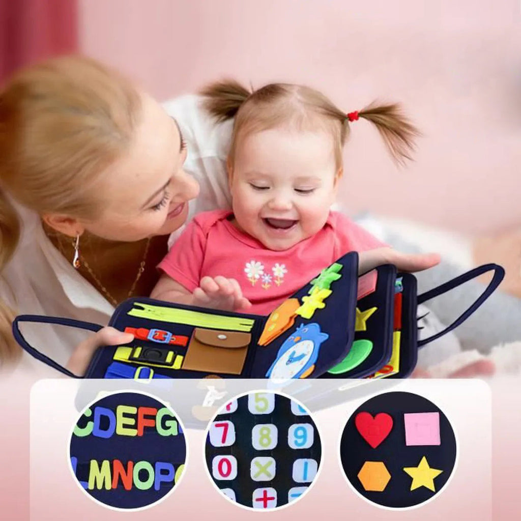 Tableau Sensoriel Montessori TrioNest™ SENSORIA™ | 10 Mini-Jeux, Motricité Fine, Anti-Stress | 6 Mois - 8 Ans | 9 Modèles