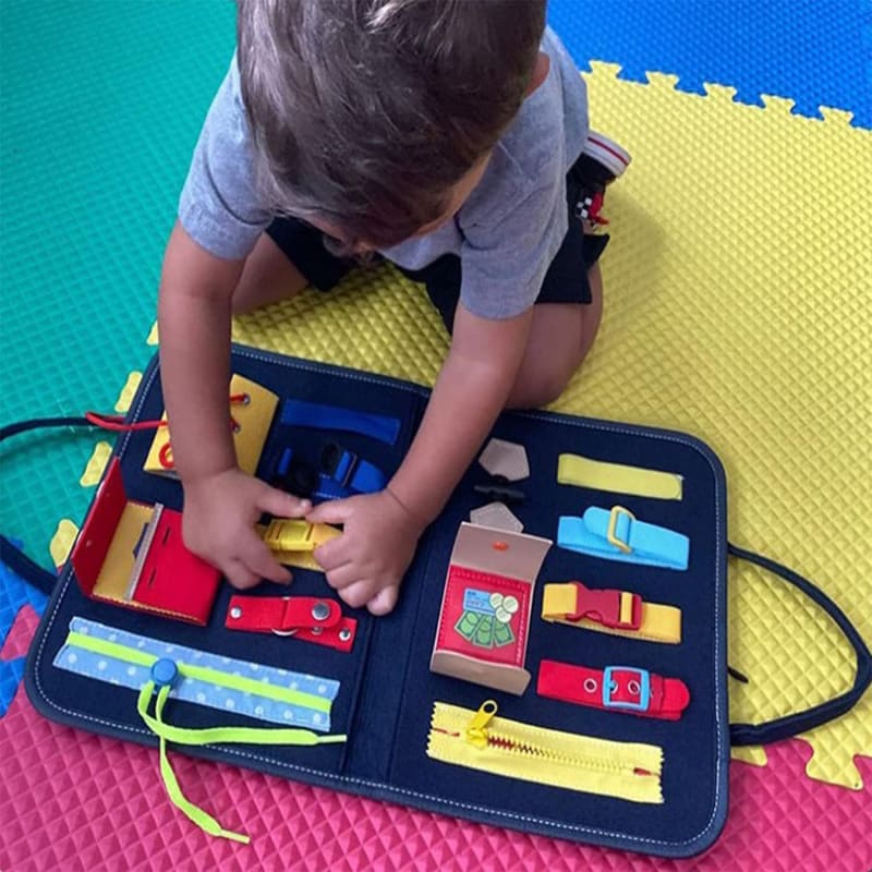Tableau Sensoriel Montessori TrioNest™ SENSORIA™ | 10 Mini-Jeux, Motricité Fine, Anti-Stress | 6 Mois - 8 Ans | 9 Modèles