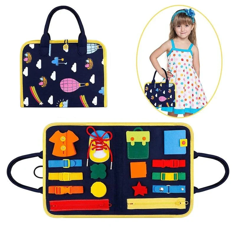 Tableau Sensoriel Montessori TrioNest™ SENSORIA™ | 10 Mini-Jeux, Motricité Fine, Anti-Stress | 6 Mois - 8 Ans | 9 Modèles